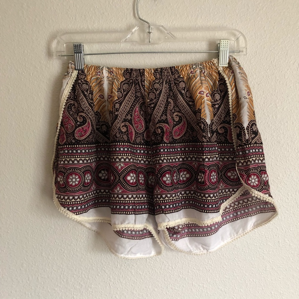 Paisley boho shorts